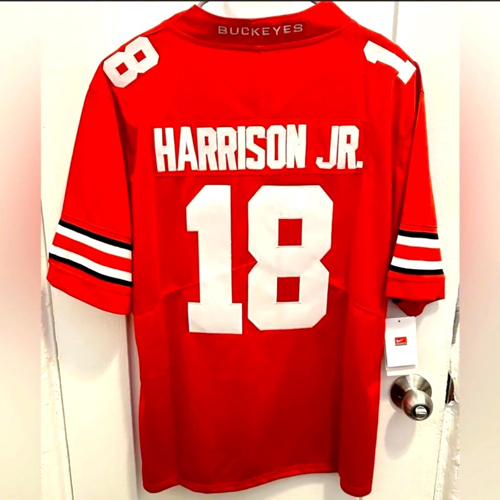 NWT Large Nike Scarlet Home Ohio State Buckeyes Marvin Harrison Jr. jersey #18